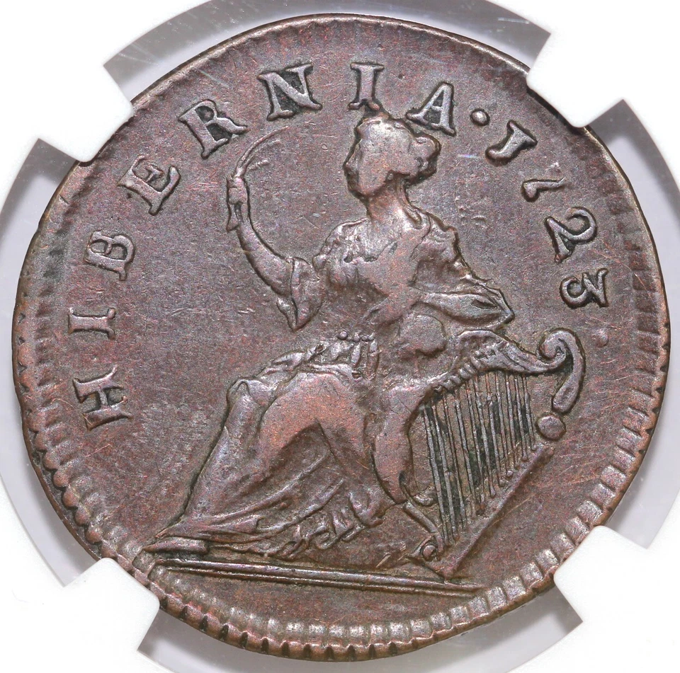 1723 1/4p DEI GRATIA S-6604 Hibernia Colonia NGC VF 35 - Image 2 of 4