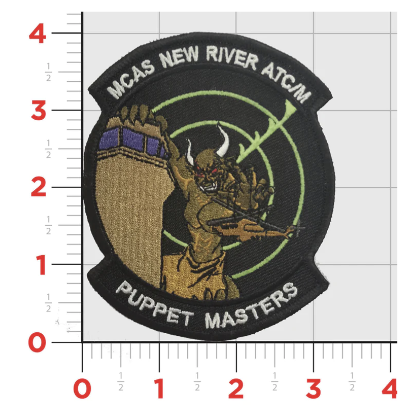 MARINE CORPS AIR STATION NEW RIVER PUPPET MASTERS HOOK & LOOP EMBROIDERED PATCH