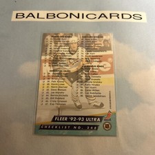 1992-93 Fleer Ultra Checklist Checklist Jaromir Jagr Chris Chelios #248 HOF NM+