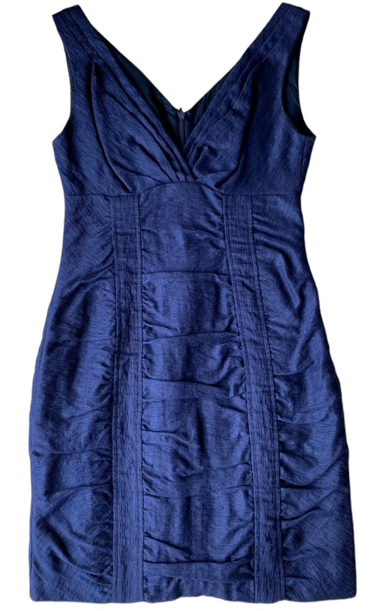 Nanette Lepore Dress size 2 Dark Blue Sheath Cocktail Evening Ruched Sea  Maiden | eBay