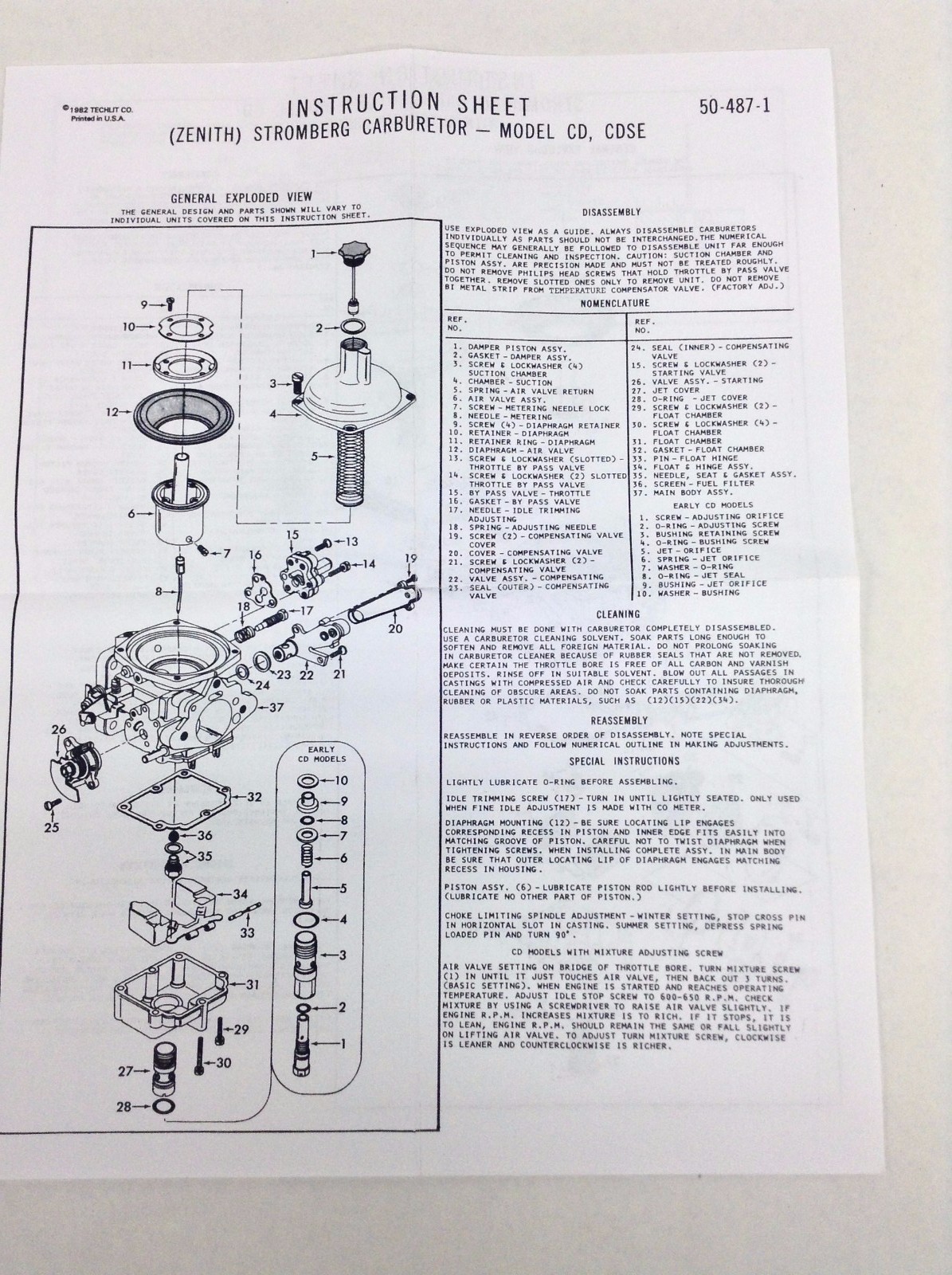 (4) ZENITH STROMBERG 175CD CARBURETOR KIT 19711975 JAGUAR XJ12 XJ12C
