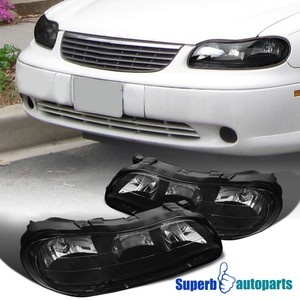 97 03 Chevy Malibu Black Replacement Headlights Driving Lamps Pair Image Is Loading 97 03 Chevy Malibu Black Replacement Headlights Driving