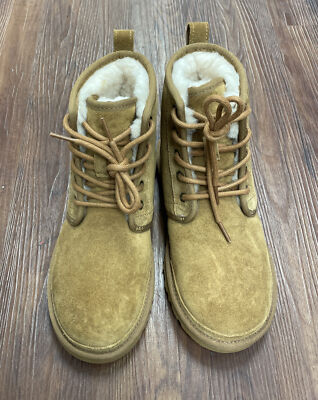 UGG Harkley 1016472 Men’s Chestnut Sheepskin Mid Top Casual Boots Size 5 New UGG Men Harkley Mid Tops Chestnut Chukka Boot Fleece Lined  main image 4