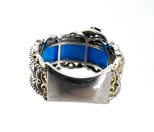 MICHAEL VALITUTTI Gems en Vogue Turquoise Sapphire Sterling Silver Sz 8.25 Ring - Picture 4 of 7