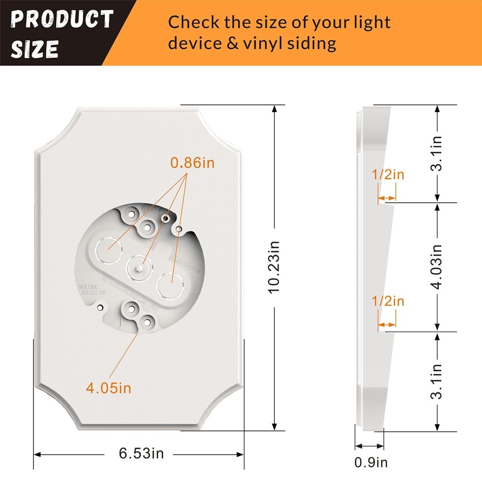 Vinyl Siding Mounting Blocks, Outdoor Siding Mounting Kit, Light