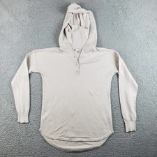 Smartwool Hooded Knit Shirt Womens XS Beige Long Sleeve
