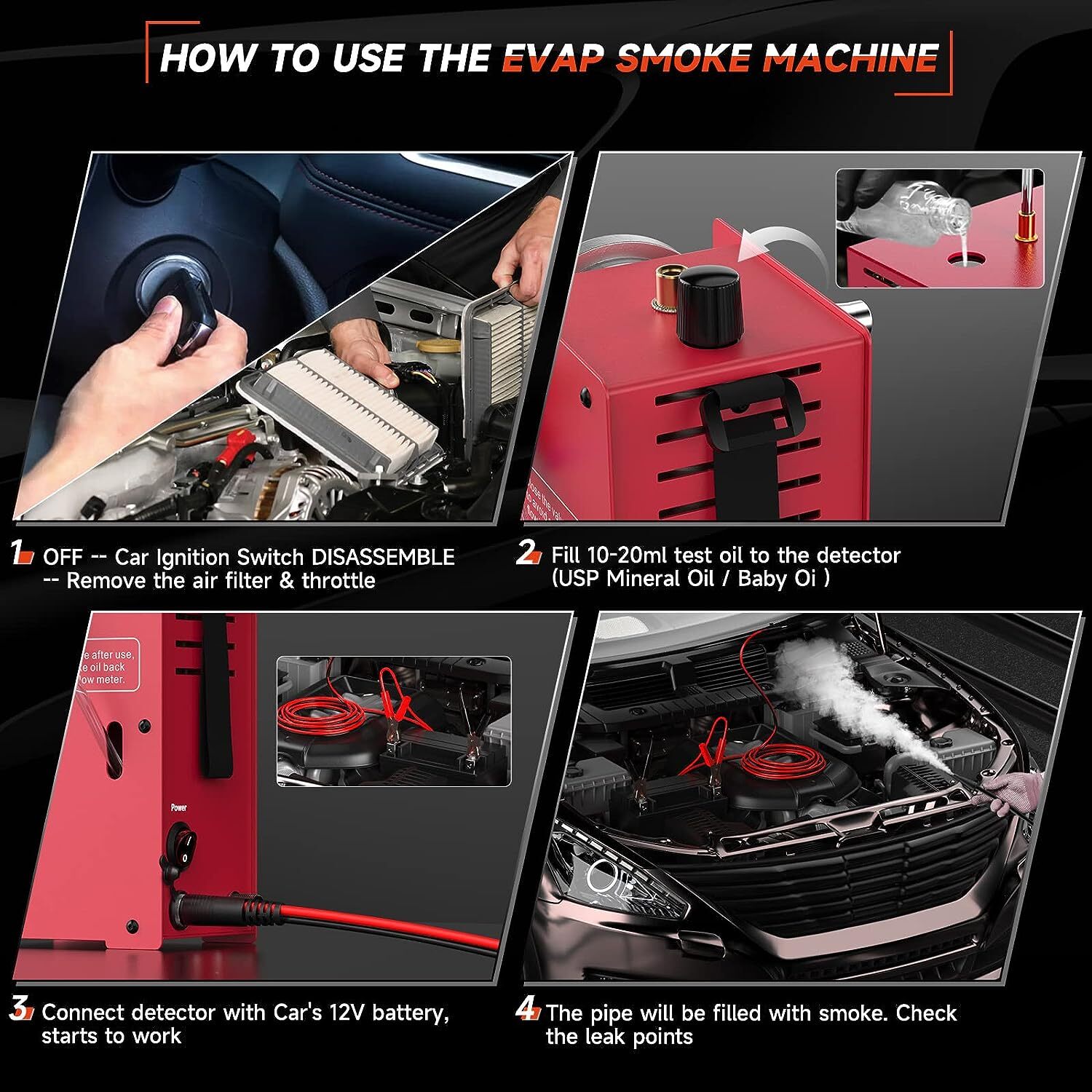 Macchina Del Fumo Per Auto MACCHINA FUMO AUTO 2025 Rilevatore Perdite Auto EVAP Macchina Nebbia Vuoto Dispositivi Macchina Fumo Per Auto - Foto 10