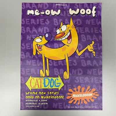KATZE HUND TV SHOW NICKELODEON 1998 VINTAGE RETRO WERBUNG
