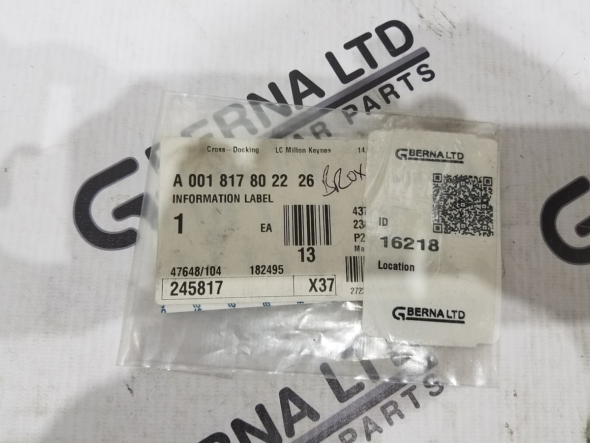 GENUINE MERCEDES-BENZ INFORMATION LABEL A001817802226 | eBay