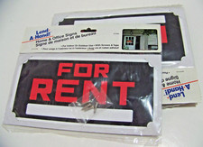 NEW  LOT OF 5 10" X 4.5" FOR RENT SIGNS WITH SCREWS, FREE SHIPPING US ONLY 