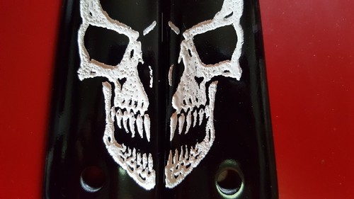 Nueva empuñadura de resina negra con calavera cara blanca para Colt Kimber 1911 1991 tamaño completo - Imagen 5 de 7