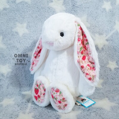 AUTHENTIC Jellycat Blossom Cream Bunny Berry MEDIUM Strawberry