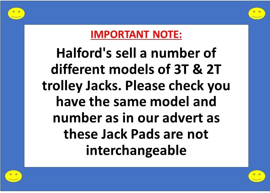 Halfords Low Profile 2 Ton Trolley Slotted Jack Pad Rubber Model 657099