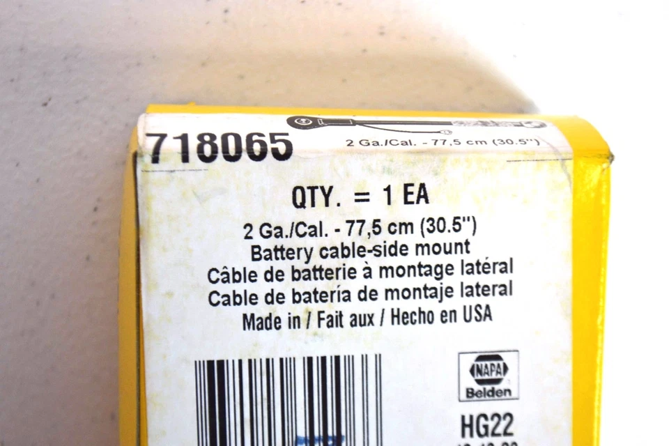 NUEVO NAPA Positivo Poste Lateral Montaje Cable Batería 718065 33 Pulgadas Largo Calibre 2 Foto 4 de 4