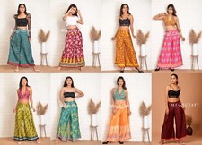 10 pcs Assorted - Vintage Recycled Silk Sari Women Trousers Pants Wide leg