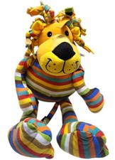 Melissa and Doug Rainbow Striped Lion Elvis Plush Stuffed Animal Colorful 30"