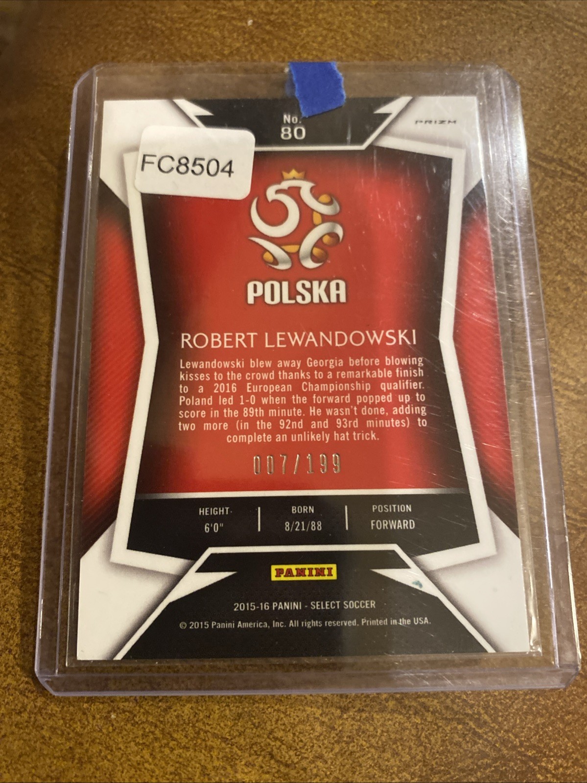 2015 Panini Select Robert Lewandowski Red Prizm /199 view 3