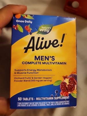 Alive! Men s Complete Multivitamin 50 Tabs EXP 4/ 26   