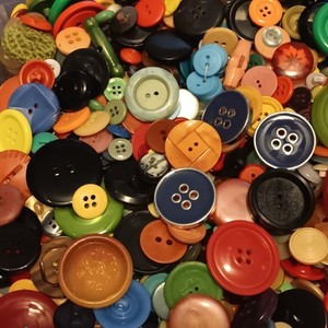 Vintage Buttons Lot Modern Top Shelf Mix Sewing Unique Bright Colorful Retro 3oz