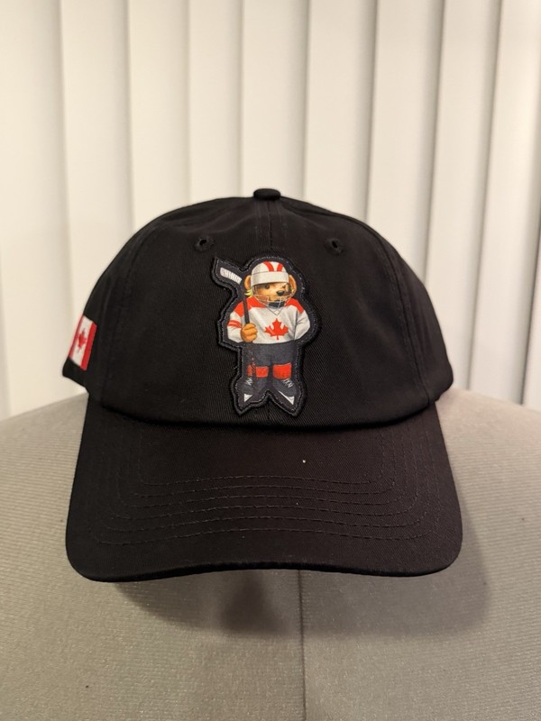Market X Sherwood Canada Bear 6 Panel Black Hat Snap-Back NWT