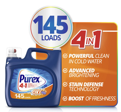 Purex Plus OXI Liquid Laundry Detergent, 218 fl oz   Value Size, 145 Loads