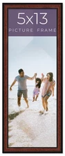 5x13 Frame Executive Brown Round Mahogany Finish Solid Wood Picture Frame | 1.25