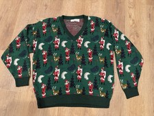 VNT Santa Claus Golfing Sweater-crossings Brand Made In USA Large
