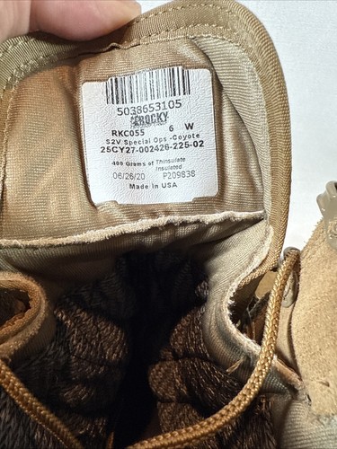 ROCKY S2V Special Ops Mens 6 W Coyote Brown Tactical Military Combat Boots - Picture 13 of 17