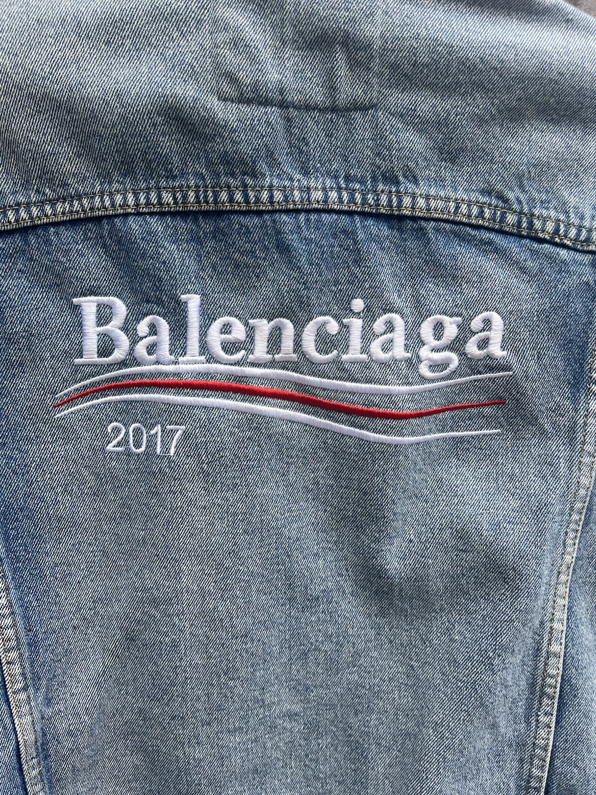 Balenciaga Distressed Denim Jacket for Men and Women-image