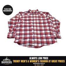 Ely Cattleman Shirt Mens Large Red Plaid Western Pearl Snap Long Sleeve 9508