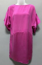 Talbots Silk Dress Kimono Sheath Deep Pink With Pockets Size 8 Petite