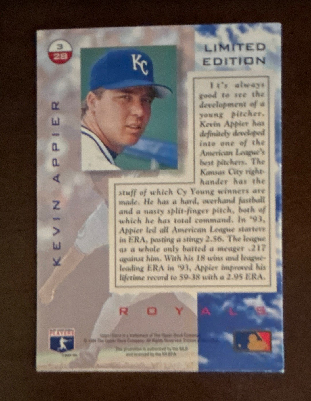 1994 Upper Deck Limited Edition Holograms #3 Kevin Appier (2)