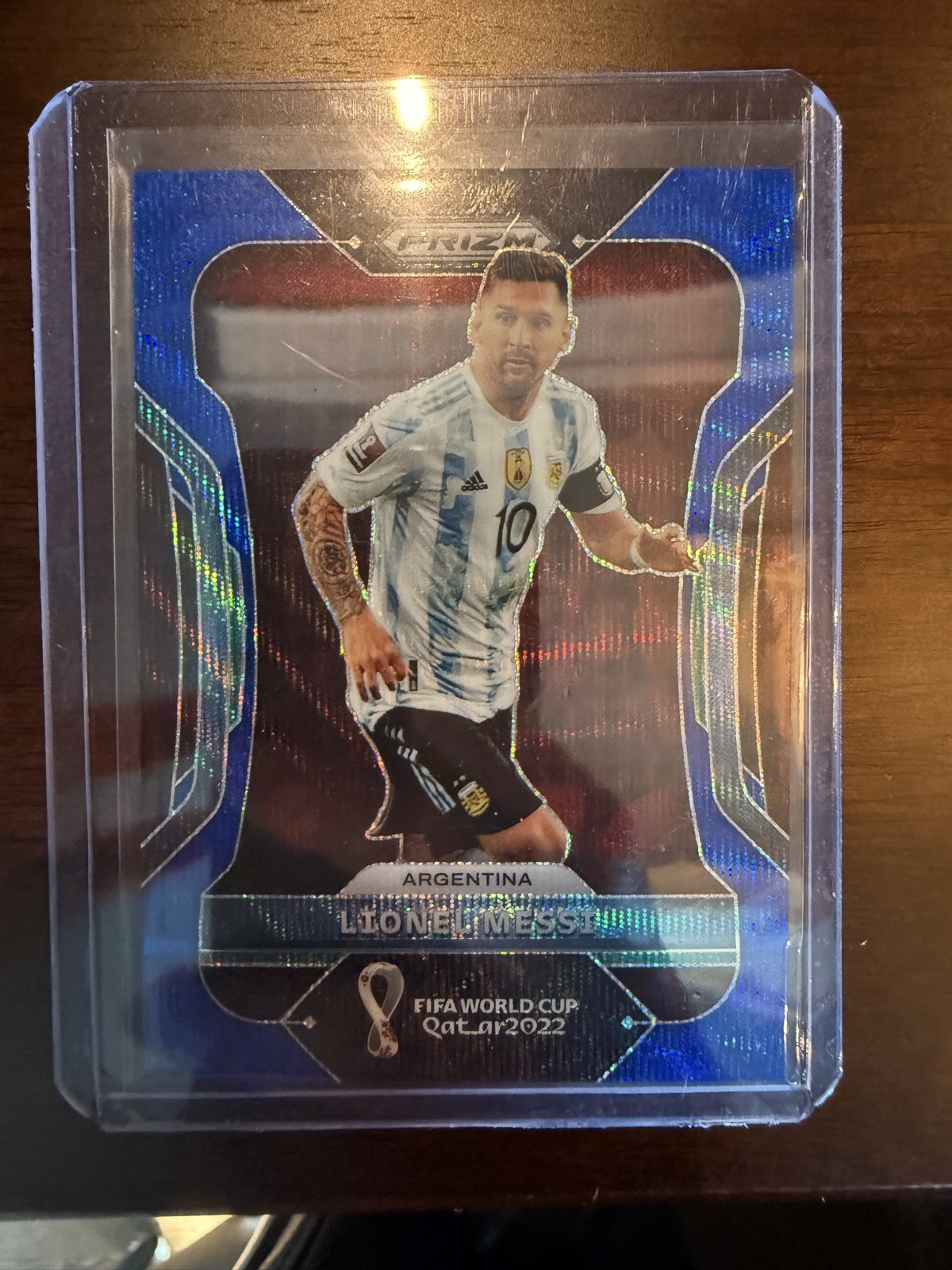 2022 Panini Prizm FIFA World Cup Qatar Blue Wave Prizm #7 Lionel Messi /199