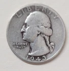1943 P Washington Silver Quarter 90% SILVER