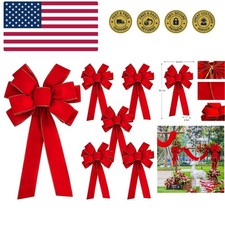 6 PCS Large Christmas Bow - 30.7" x 10.6" Christmas Valentine's Day Golden Ed...