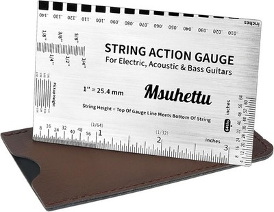 String Action Gauge Ruler, Upgraded Guitar Height Silver (Print) 