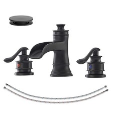 Black Bathroom Faucet Widespread Bathroom Faucets for Sink 3 Hole Matte Black...