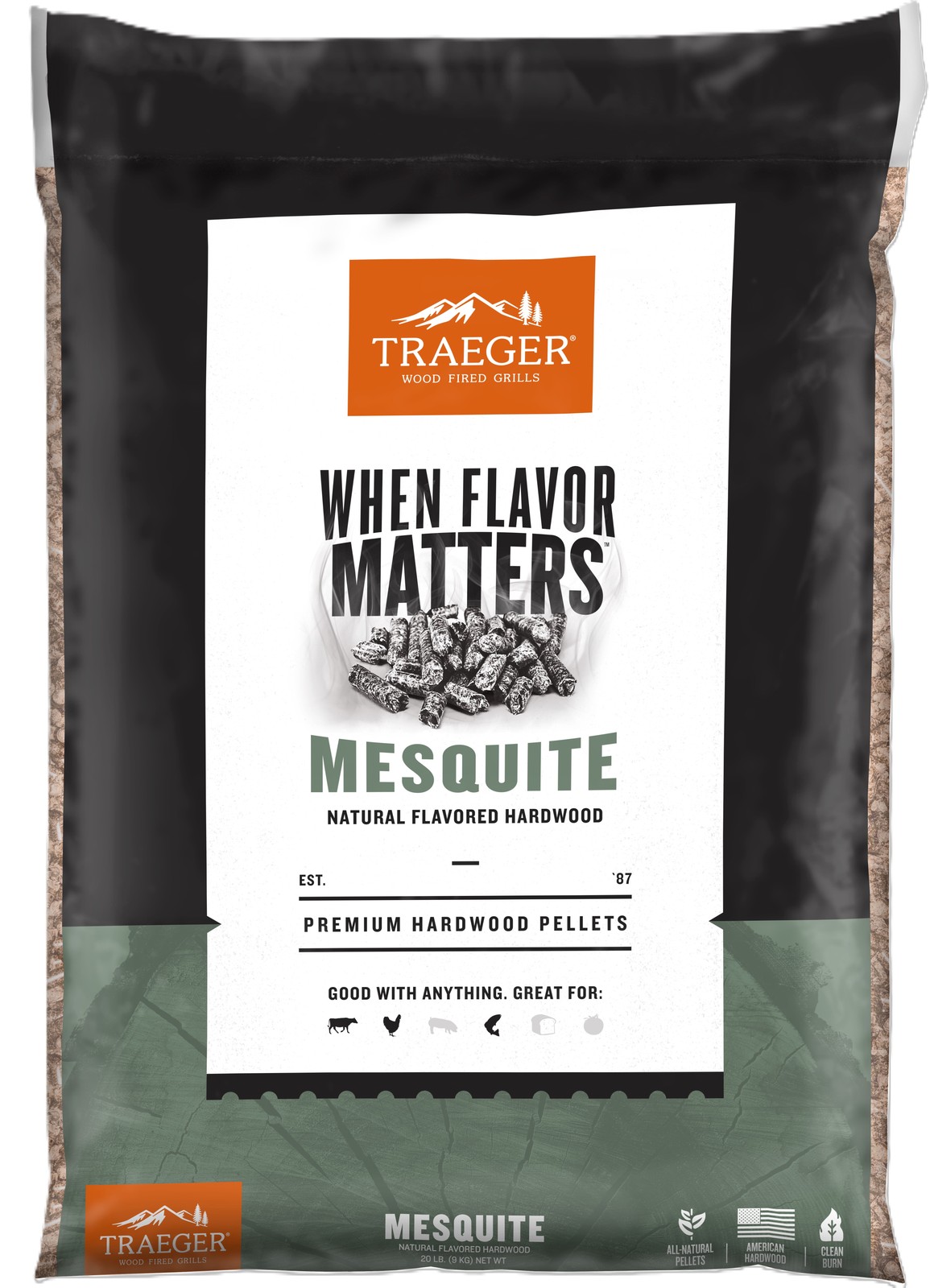 Mesquite Wood Pellets, 20 Lbs, Natural Hardwood Flavor