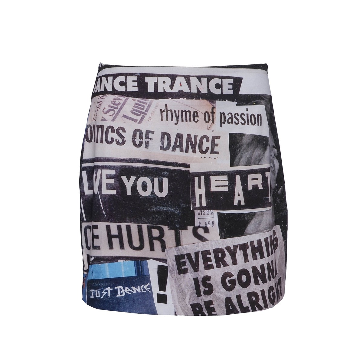 Desigual Women's Skirt Size M Newspaper Print Mini Skirt 23SWFW15