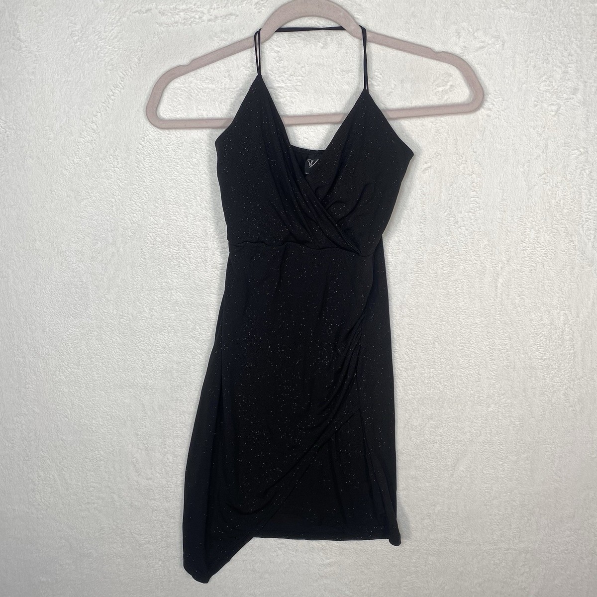 slim fit dress slacks Shimmer Nights Off the Shoulder Glitter Mini Dress main image 1