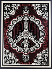 Shepard Fairey “Peace Bomber (Red/Black)” - Screen Print - Signed - Obey Giant