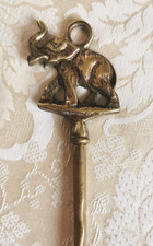 VINTAGE, BRASS TOASTING FORK, ELEPHANT