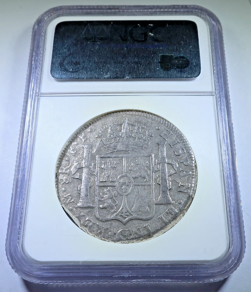 NGC 1782 El Cazador Shipwreck Silver 8 Reales 1700's Spanish Dollar Pirate Coin - Image 2 of 2