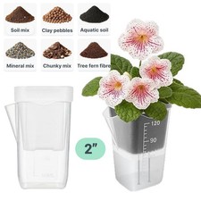 10-50Pack 2" Self Watering Pots for Indoor Plants, Clear Plastic Round Plant