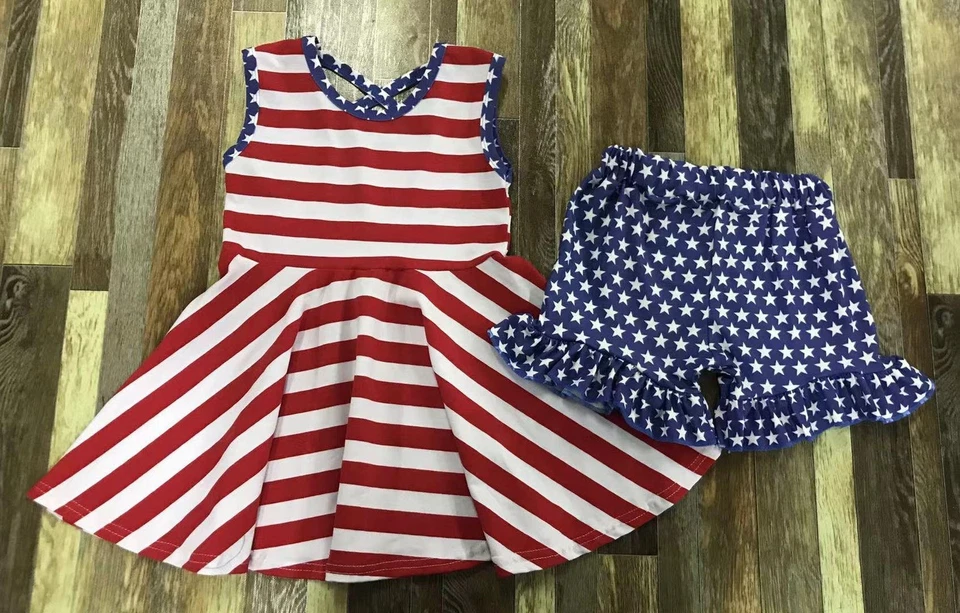 4th of July Patriotic Girl Summer Girl Outfit - Image 1 of 1