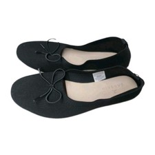 Danskin Woman's 8.5 Black Knit Soft Flexable Dance Shoes W/ Bow NWT