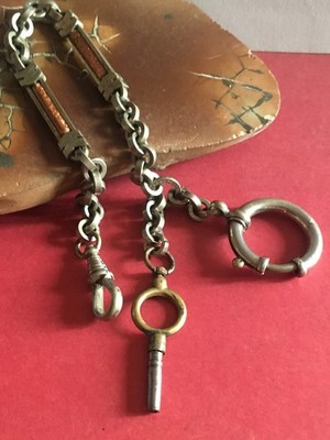 ALTE UHRENKETTE TASCHENUHR STAHL SONNENSTEIN GESETZLICH GESCHUETZT