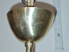Deckenlampe, Glasschirm weiß um 1930, Durchmesser 30 cm, Höhe 64 cm