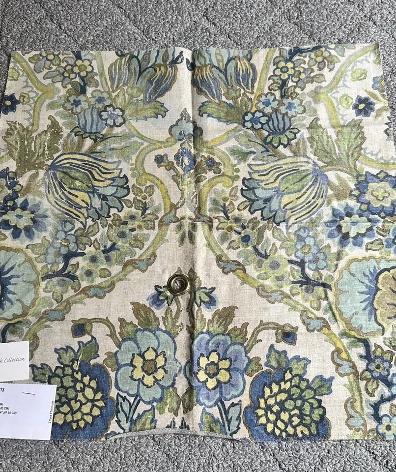 Lee Jofa Fabric Sample Remnant 17.5” APPROX Tetbury Blue Green 2013134513 Crafts - Image 2 of 4