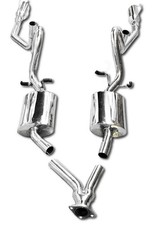 4od Dual Catback Exhaust System Pipes Tips Fit For 99-04 Ford Mustang V6 3.8l